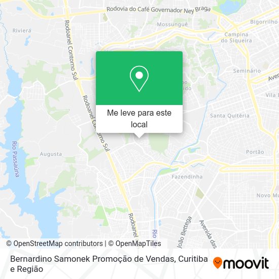Bernardino Samonek Promoção de Vendas mapa