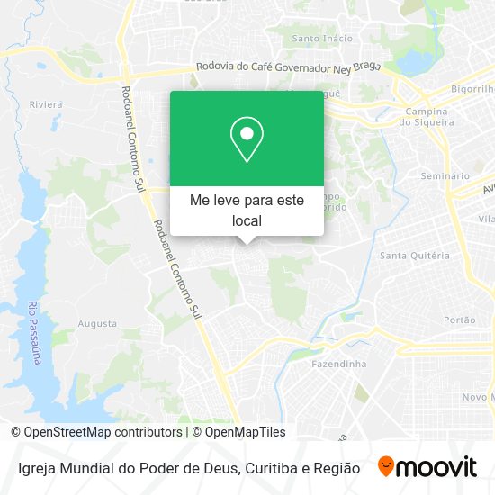Igreja Mundial do Poder de Deus mapa