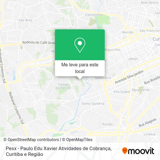 Pesx - Paulo Edu Xavier Atividades de Cobrança mapa