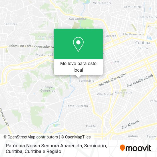 Paróquia Nossa Senhora Aparecida, Seminário, Curitiba mapa