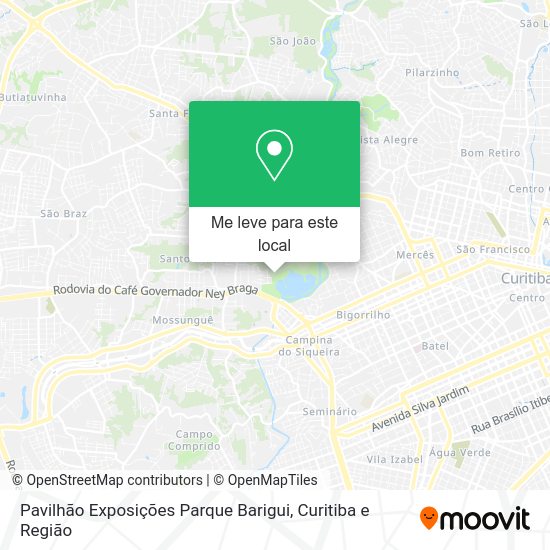 Pavilhão Exposições Parque Barigui mapa