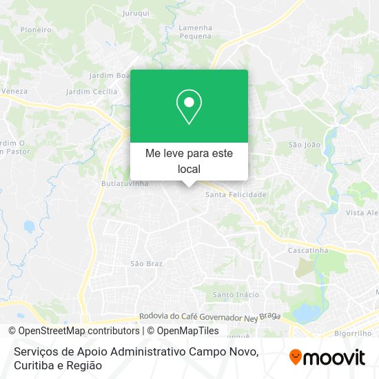 Serviços de Apoio Administrativo Campo Novo mapa