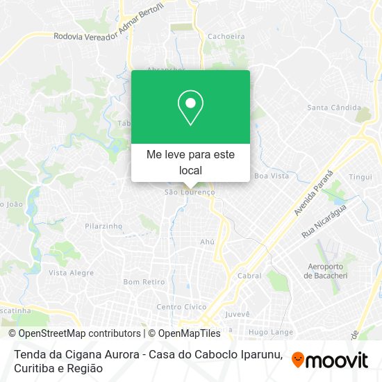Tenda da Cigana Aurora - Casa do Caboclo Iparunu mapa