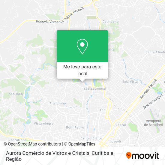 Aurora Comércio de Vidros e Cristais mapa