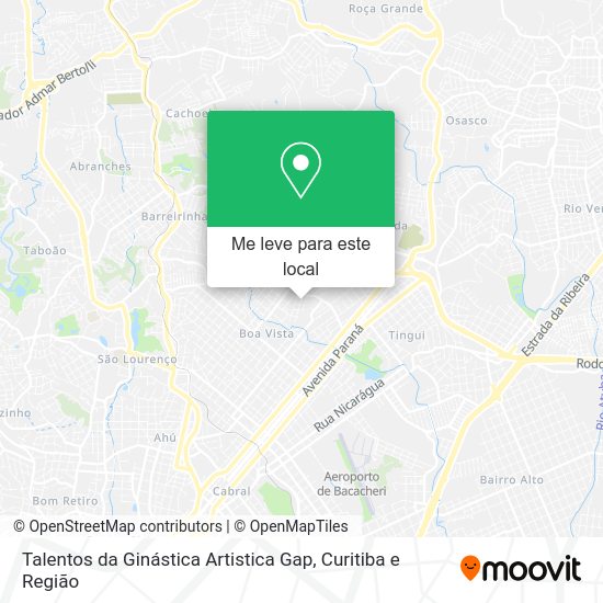 Talentos da Ginástica Artistica Gap mapa