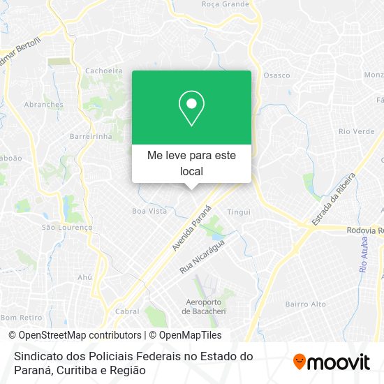 Sindicato dos Policiais Federais no Estado do Paraná mapa