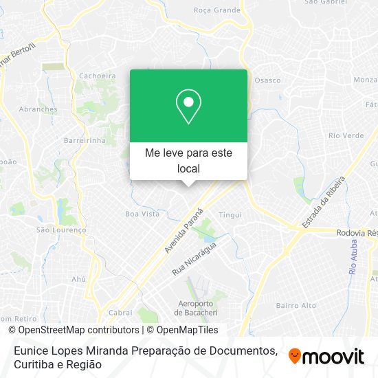 Eunice Lopes Miranda Preparação de Documentos mapa