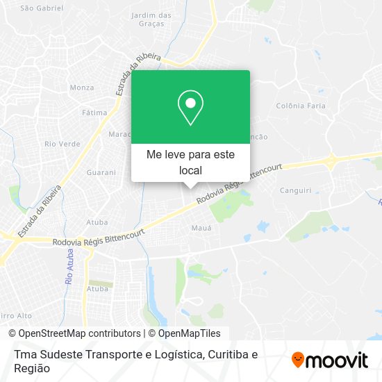 Tma Sudeste Transporte e Logística mapa