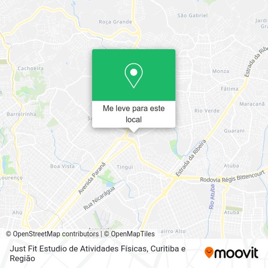 Just Fit Estudio de Atividades Físicas mapa