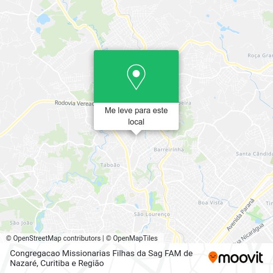 Congregacao Missionarias Filhas da Sag FAM de Nazaré mapa