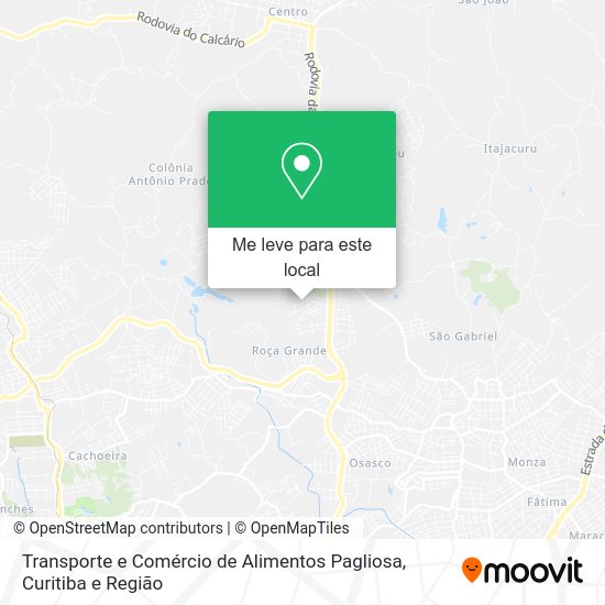 Transporte e Comércio de Alimentos Pagliosa mapa