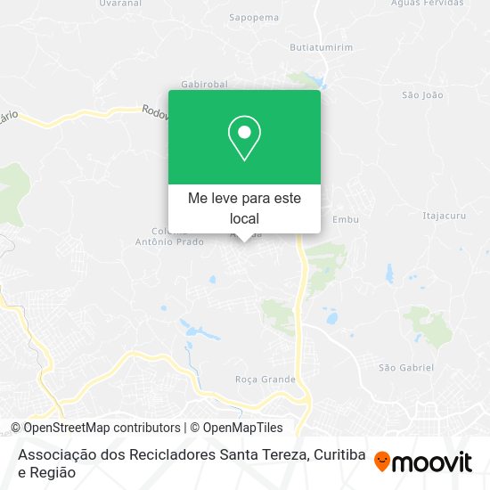 Associação dos Recicladores Santa Tereza mapa