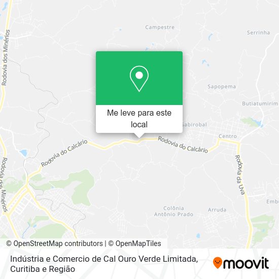 Indústria e Comercio de Cal Ouro Verde Limitada mapa