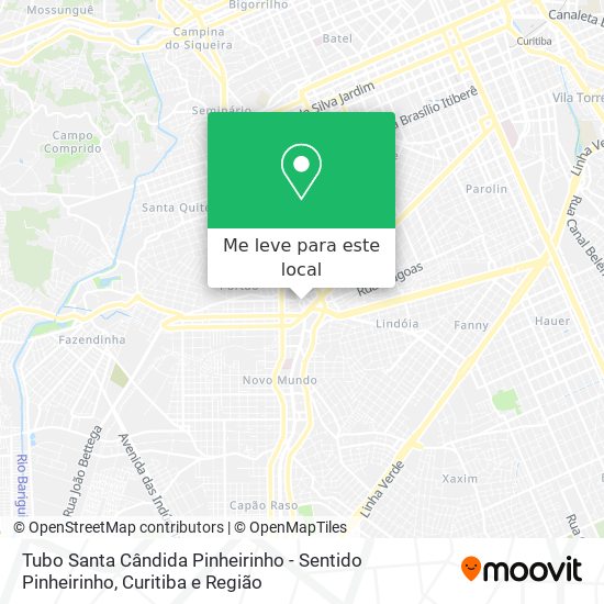 Tubo Santa Cândida Pinheirinho - Sentido Pinheirinho mapa