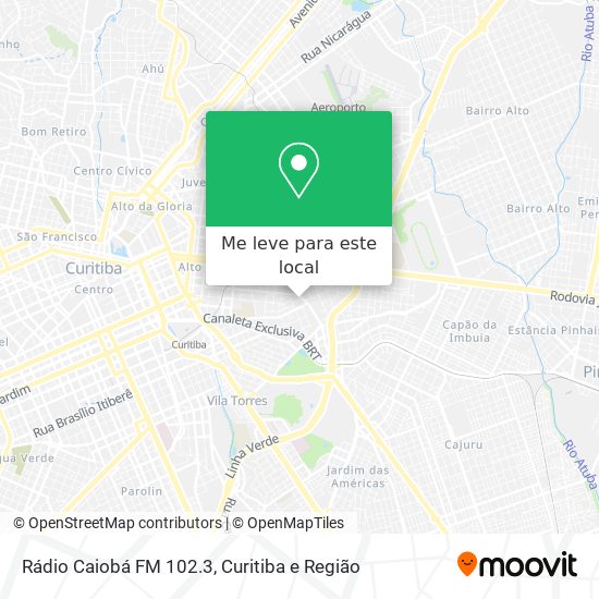 Instruções de Direção para Rádio Caiobá FM, Av. Mal. Humberto de A C  Branco, Curitiba - Waze