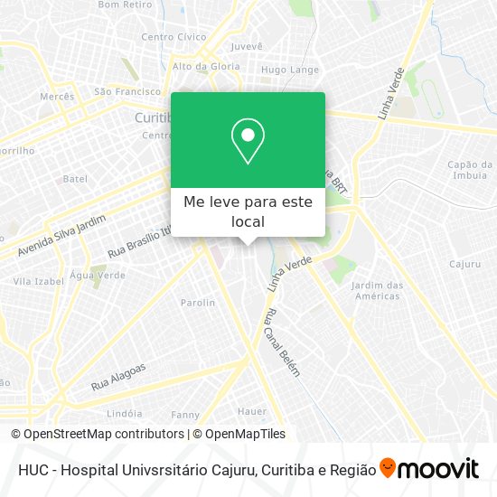 HUC - Hospital Univsrsitário Cajuru mapa