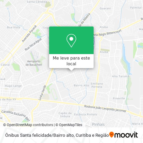 Ônibus Santa felicidade / Bairro alto mapa
