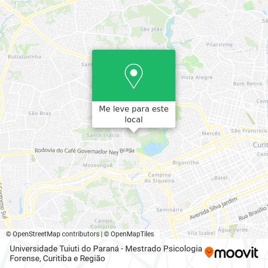 Universidade Tuiuti do Paraná - Mestrado Psicologia Forense mapa