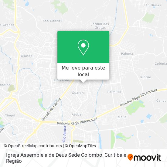 Igreja Assembleia de Deus Sede Colombo mapa