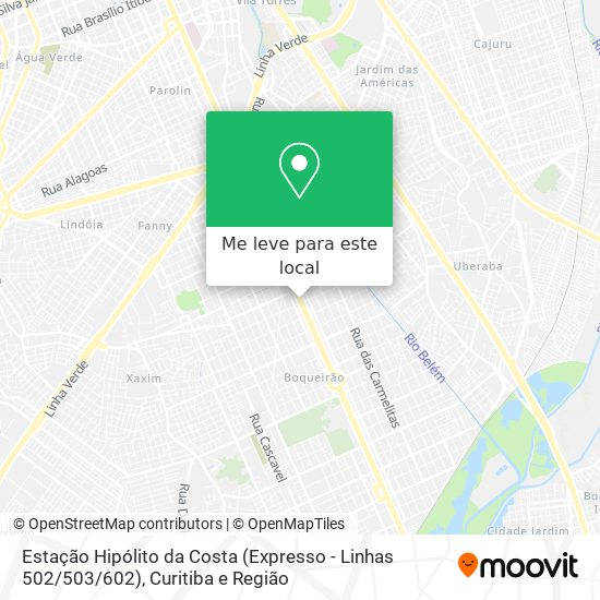 Estação Hipólito da Costa (Expresso - Linhas 502 / 503 / 602) mapa