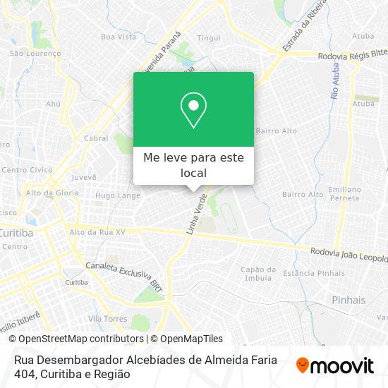 Rua Desembargador Alcebíades de Almeida Faria 404 mapa