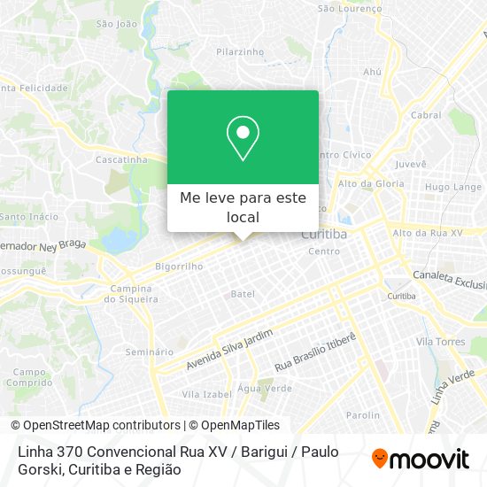 Linha 370 Convencional Rua XV / Barigui / Paulo Gorski mapa
