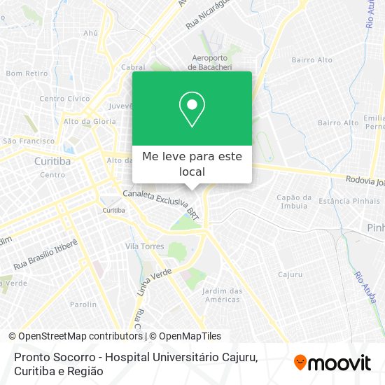 Pronto Socorro - Hospital Universitário Cajuru mapa