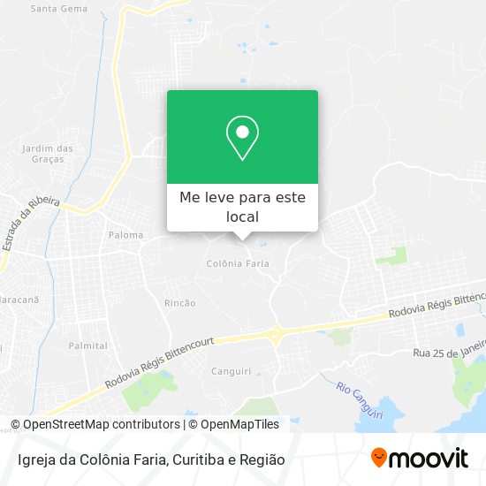 Igreja da Colônia Faria mapa