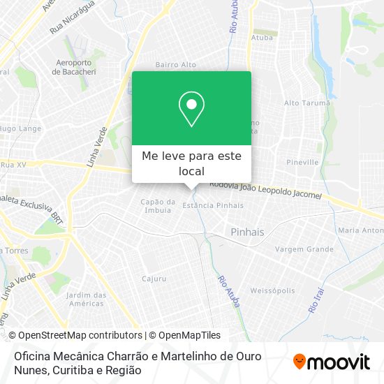 Oficina Mecânica Charrão e Martelinho de Ouro Nunes mapa