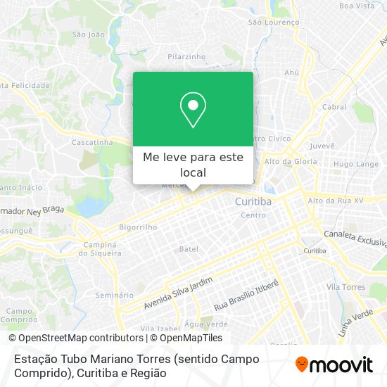 Estação Tubo Mariano Torres (sentido Campo Comprido) mapa