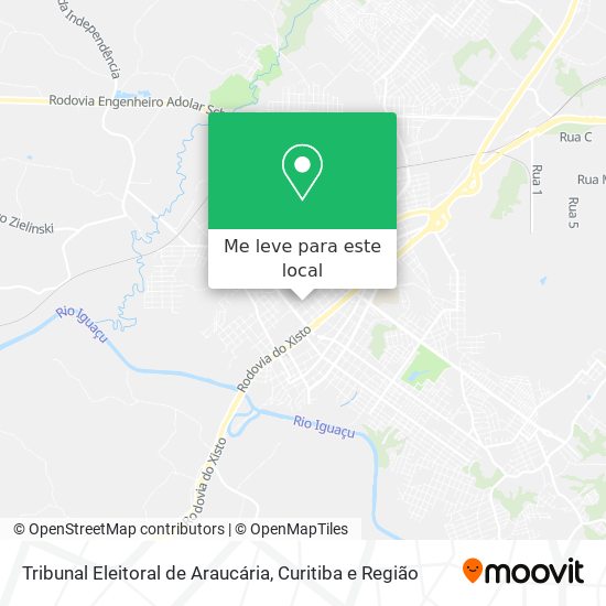 Tribunal Eleitoral de Araucária mapa