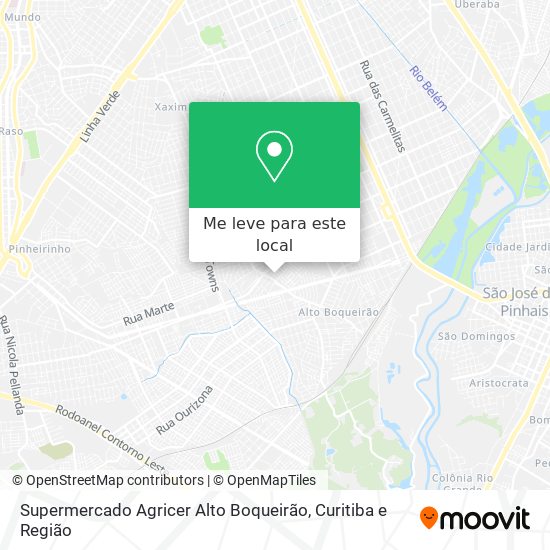 Supermercado Agricer Alto Boqueirão mapa