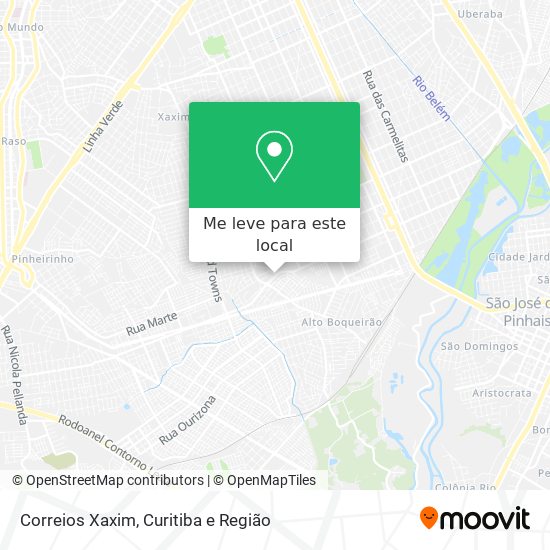 Correios Xaxim mapa