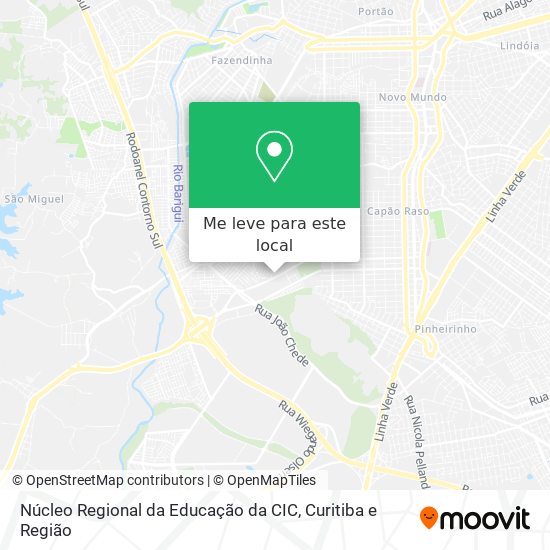 Núcleo Regional da Educação da CIC mapa