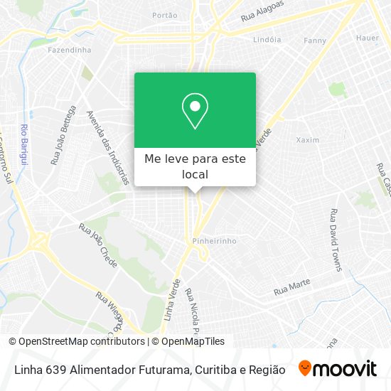 Linha 639 Alimentador Futurama mapa