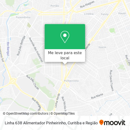 Linha 638 Alimentador Pinheirinho mapa