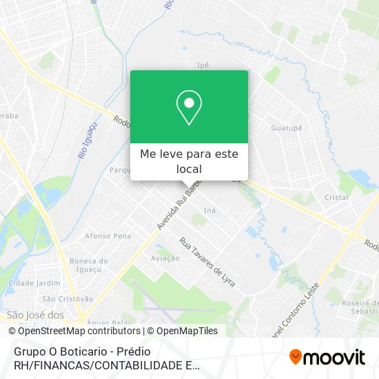 Grupo O Boticario - Prédio RH / FINANCAS / CONTABILIDADE E CONTROLADORIA mapa