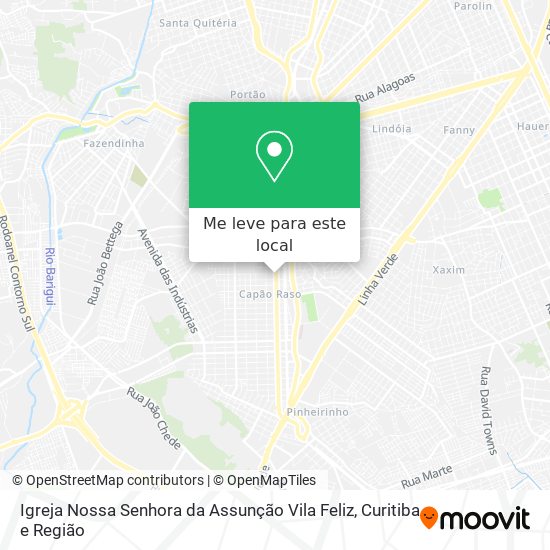 Igreja Nossa Senhora da Assunção Vila Feliz mapa