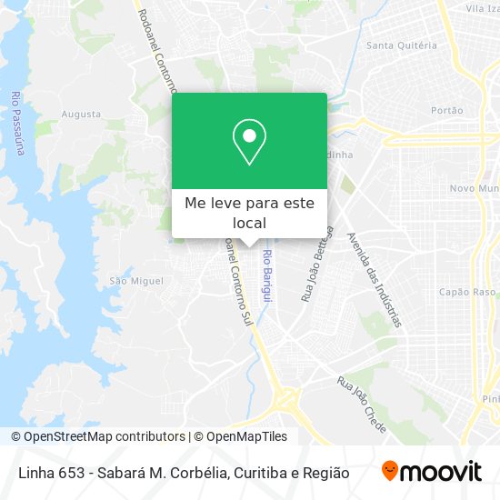 Linha 653 - Sabará M. Corbélia mapa