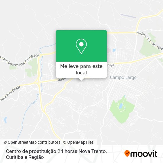 Centro de prostituição 24 horas Nova Trento mapa