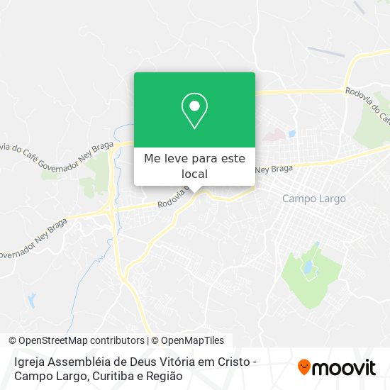 Igreja Assembléia de Deus Vitória em Cristo - Campo Largo mapa