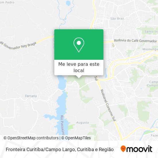 Fronteira Curitiba/Campo Largo mapa
