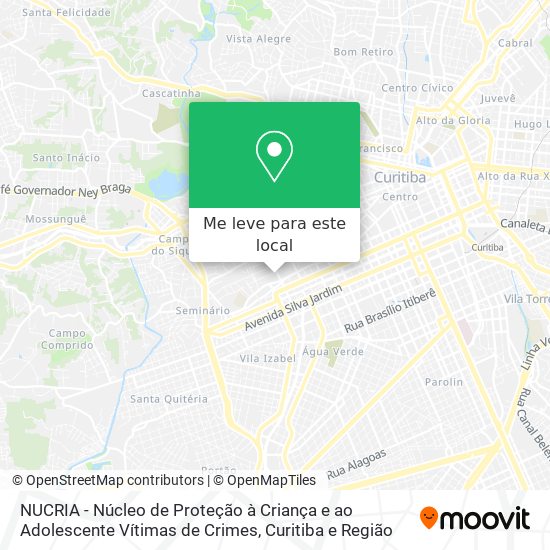 NUCRIA - Núcleo de Proteção à Criança e ao Adolescente Vítimas de Crimes mapa