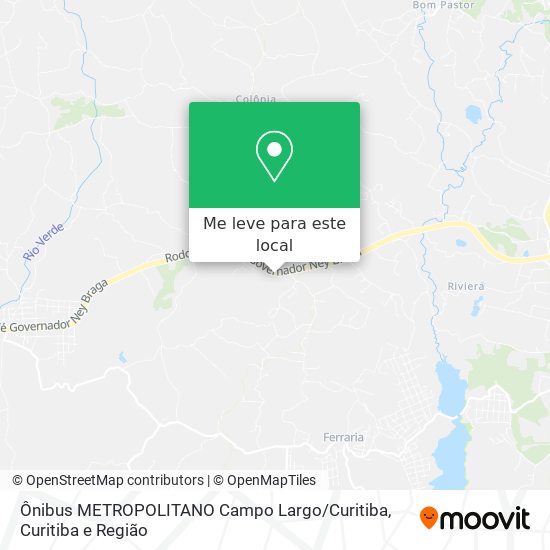 Ônibus METROPOLITANO Campo Largo / Curitiba mapa