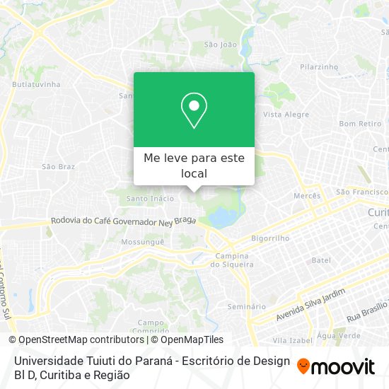 Universidade Tuiuti do Paraná - Escritório de Design Bl D mapa