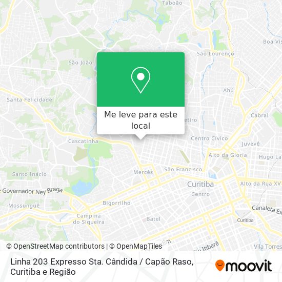 Linha 203 Expresso Sta. Cândida / Capão Raso mapa