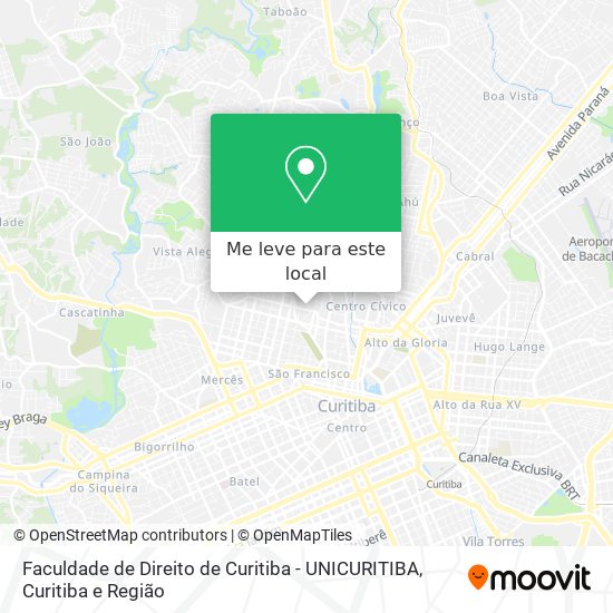 Faculdade de Direito de Curitiba - UNICURITIBA mapa