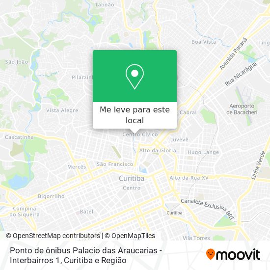 Ponto de ônibus Palacio das Araucarias - Interbairros 1 mapa