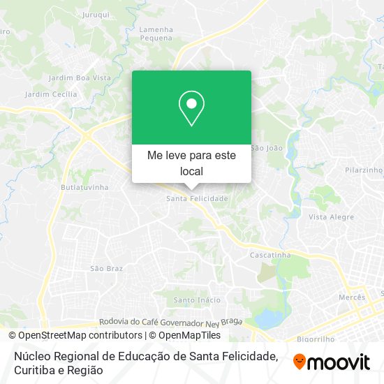 Núcleo Regional de Educação de  Santa Felicidade mapa