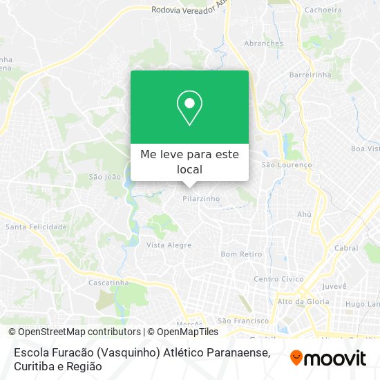 Escola Furacão (Vasquinho) Atlético Paranaense mapa